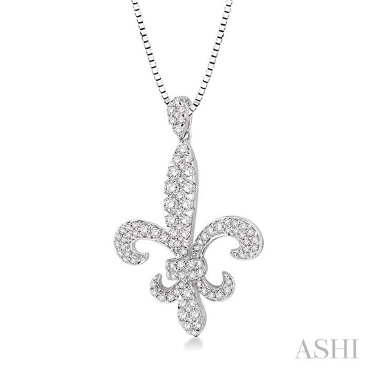 ASHI Fleur De Lis Diamond Pendant 96212PPFHPDWG
