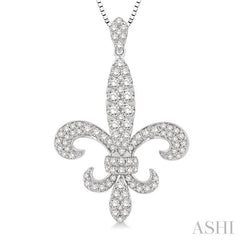 ASHI Fleur De Lis Diamond Pendant 96212PPFHPDWG