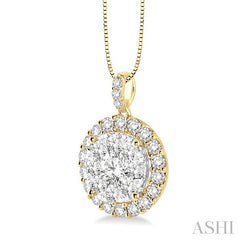 ASHI Round Shape Halo Lovebright Essential Diamond Pendant 96291PPFVPDYW