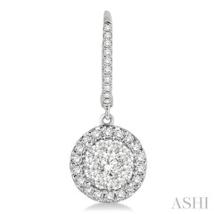 ASHI Round Shape Halo Lovebright Essential Diamond Earrings 96293PPFGERWG