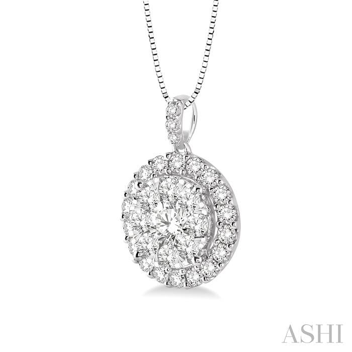 ASHI Round Shape Halo Lovebright Essential Diamond Pendant 96293PPFVPDWG