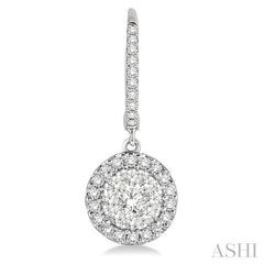 ASHI Round Shape Halo Lovebright Essential Diamond Earrings 96294PPFGERWG