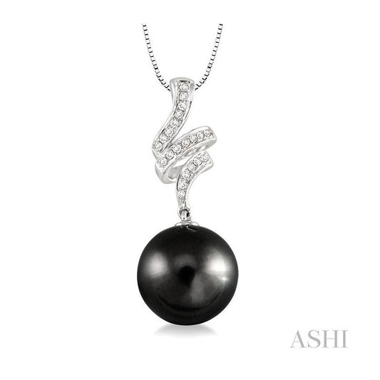 ASHI Black Pearl & Diamond Fashion Pendant 56648PPFCPDBPWG