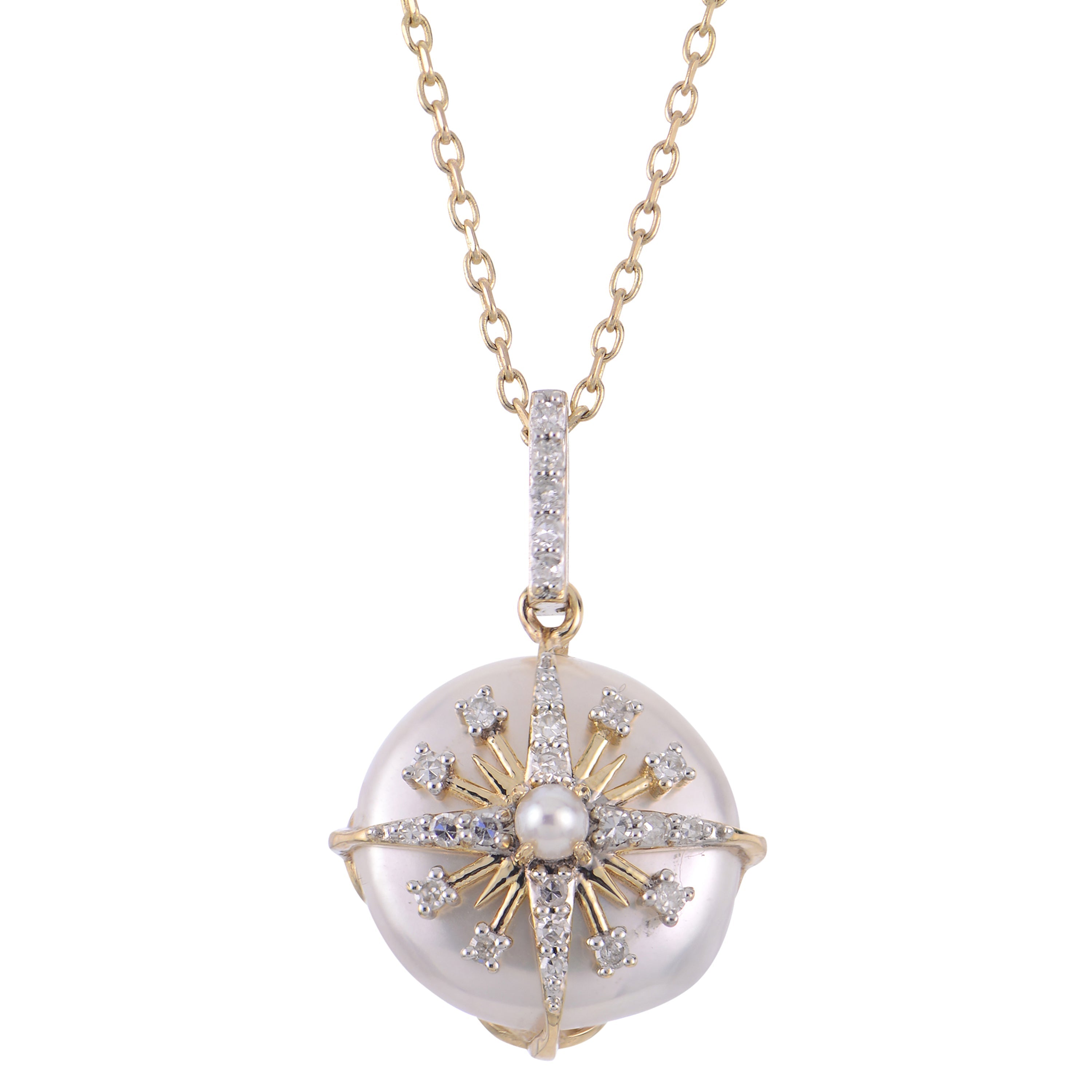 Parkplace Pearls 14KT Yellow Gold Freshwater Coin Pearl Necklace 963071