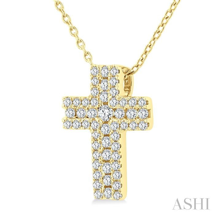 ASHI Cross Diamond Fashion Pendant 963B6PPFGPDYG