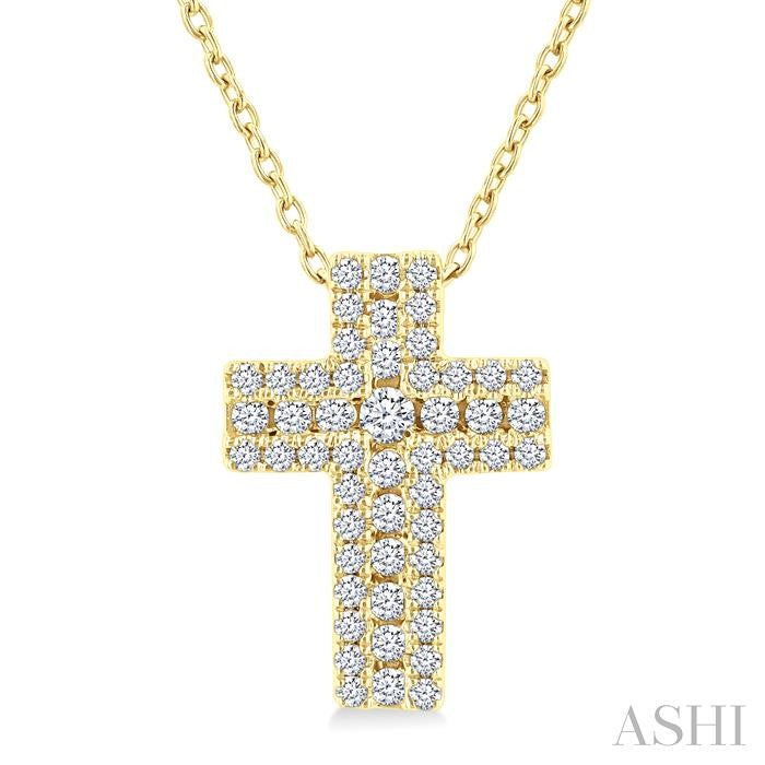 ASHI Cross Diamond Fashion Pendant 963B6PPFGPDYG