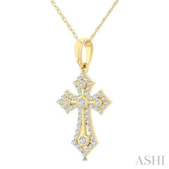 ASHI Cross Diamond Fashion Pendant 963C6PPTGPDYG