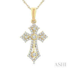 ASHI Cross Diamond Fashion Pendant 963C6PPTGPDYG