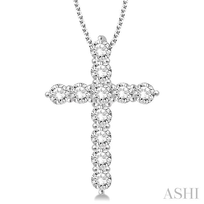 ASHI Cross Diamond Fashion Pendant 96450PPFHPDWG-2.00