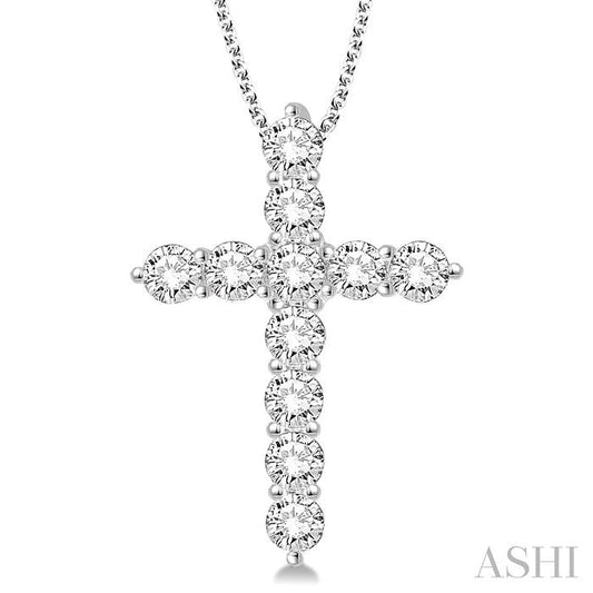 ASHI Cross Diamond Fashion Pendant 96450PPFHPDWG-2.00