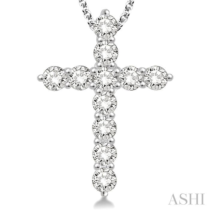 ASHI Cross Diamond Fashion Pendant 96450PPFHPDWG-2.00