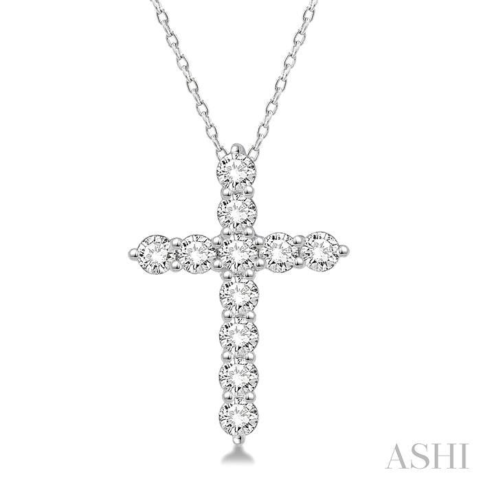 ASHI Cross Diamond Fashion Pendant 96452PPFHPDWG