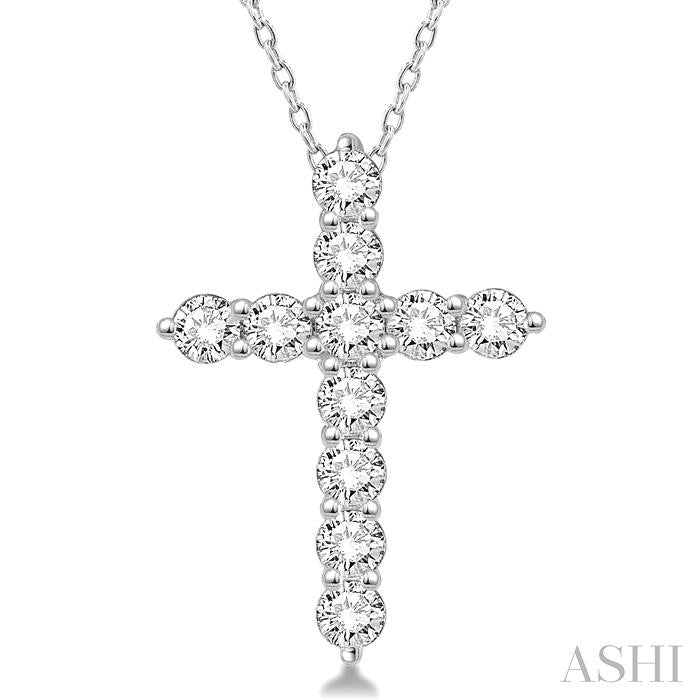 ASHI Cross Diamond Fashion Pendant 96452PPFHPDWG