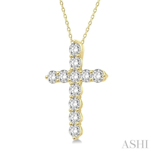 ASHI Cross Diamond Fashion Pendant 96453PPFHPDYG