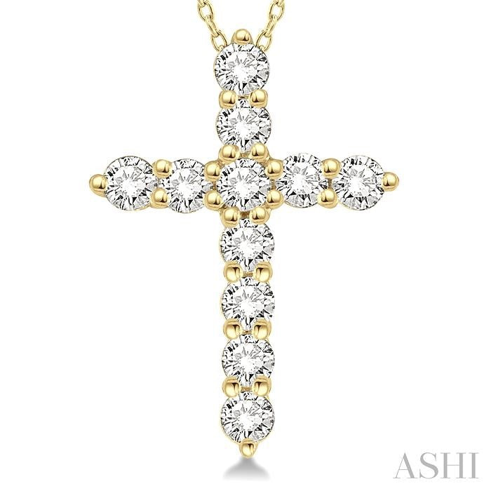 ASHI Cross Diamond Fashion Pendant 96453PPFHPDYG