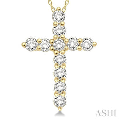 ASHI Cross Diamond Fashion Pendant 96453PPFHPDYG