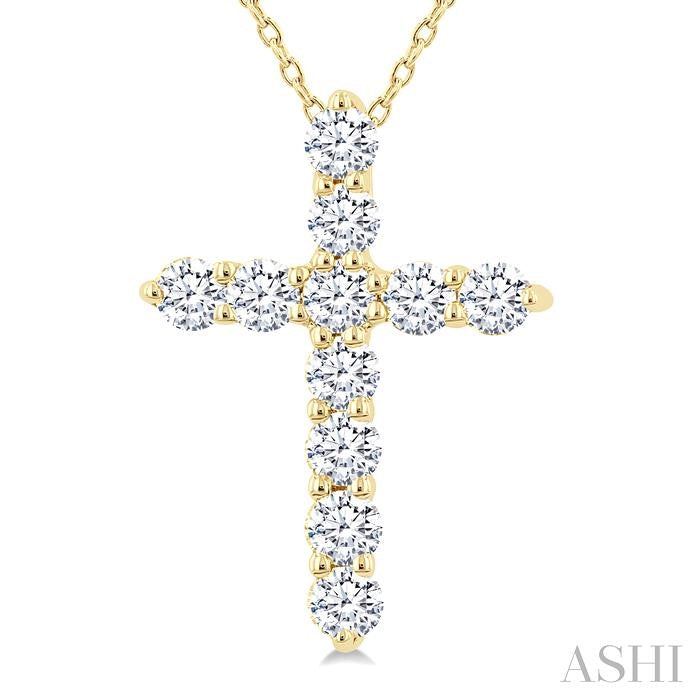 ASHI Cross Diamond Fashion Pendant 96455PPFHPDYG