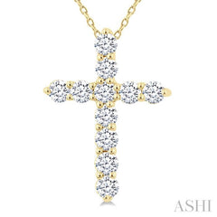 ASHI Cross Diamond Fashion Pendant 96455PPFHPDYG