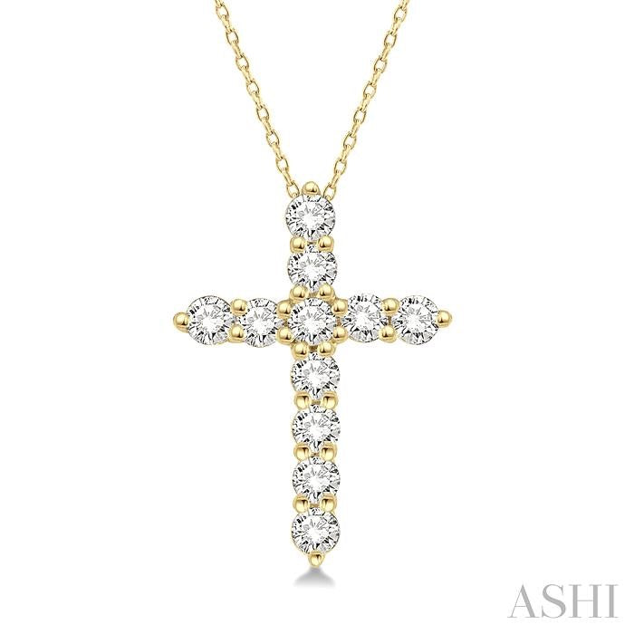 ASHI Cross Diamond Fashion Pendant 96456PPFHPDYG