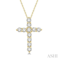 ASHI Cross Diamond Fashion Pendant 96456PPFHPDYG