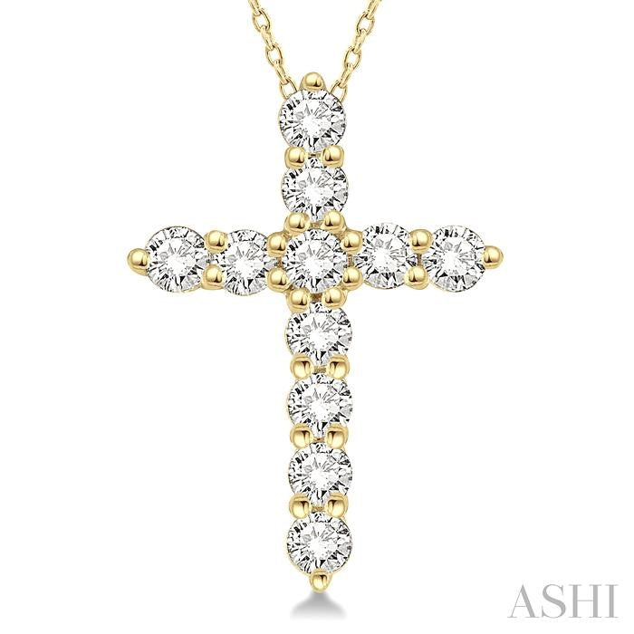 ASHI Cross Diamond Fashion Pendant 96456PPFHPDYG