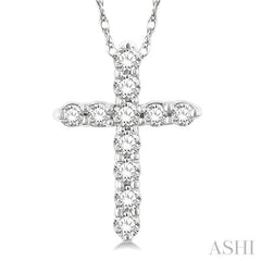 ASHI Cross Diamond Fashion Pendant 96458PPFSPDWG