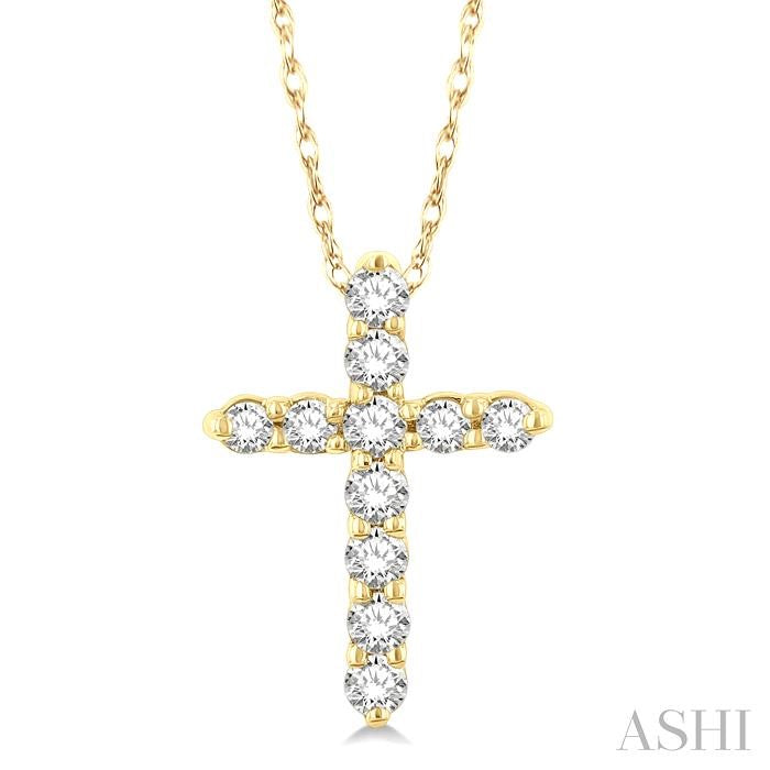 ASHI Cross Diamond Fashion Pendant 96458PPFSPDYG