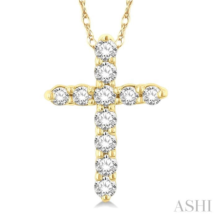 ASHI Cross Diamond Fashion Pendant 96458PPFSPDYG