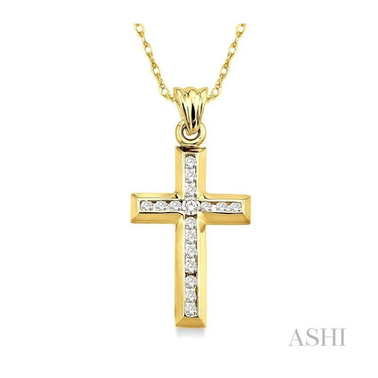 ASHI Channel Set Cross Diamond Pendant 95116PPTXPD