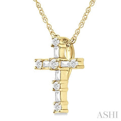 ASHI Cross Diamond Fashion Pendant 96489PPTXPDYG