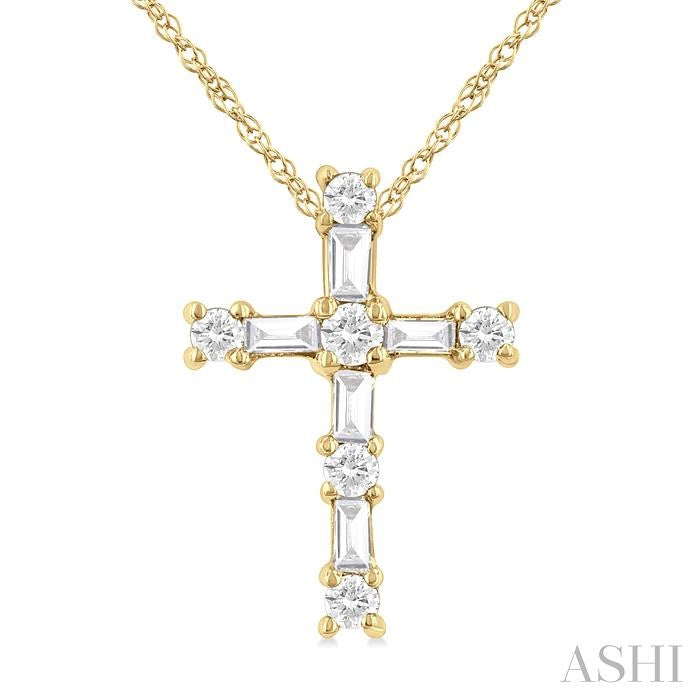 ASHI Cross Diamond Fashion Pendant 96489PPTXPDYG
