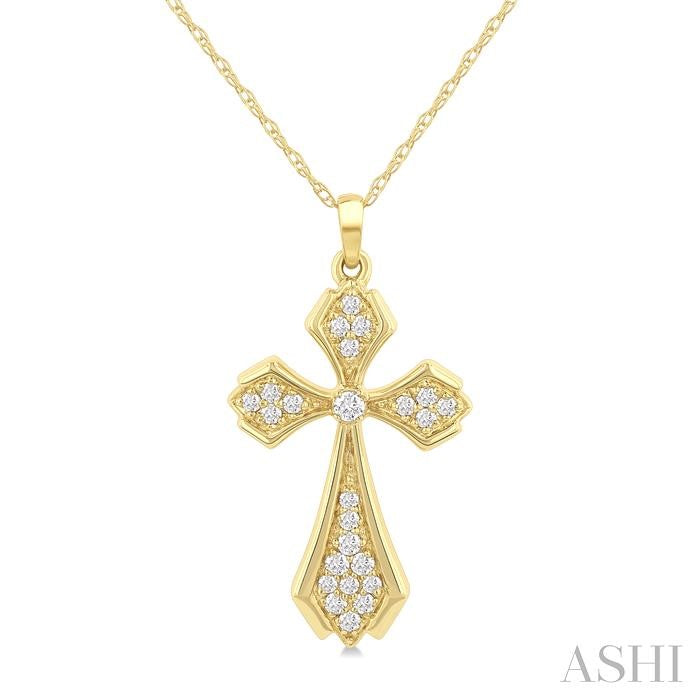 ASHI Cross Diamond Fashion Pendant 964C8PPTGPDYG