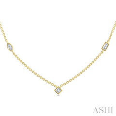 ASHI Mixed Shape Bezel Set Diamond Station Necklace 965THPPFGNKYG