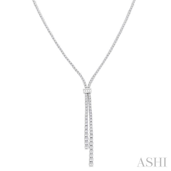 ASHI Split Diamond Lariat Y Necklace 965W3PPFGNKWG
