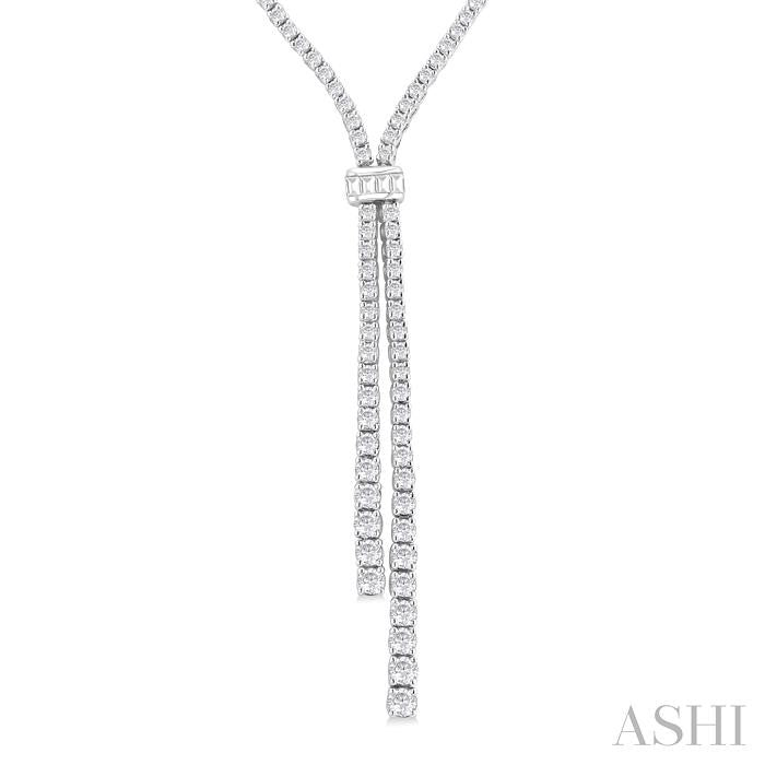 ASHI Split Diamond Lariat Y Necklace 965W3PPFGNKWG