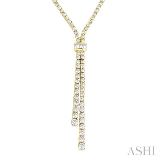 ASHI Split Diamond Lariat Y Necklace 965W5PPFGNKYG