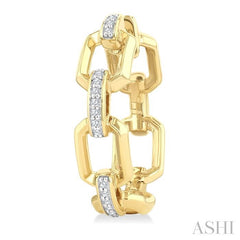 ASHI Bold Octagon Shape Link Diamond Fashion Hoop Earrings 965Z8PPTGERYG-OC
