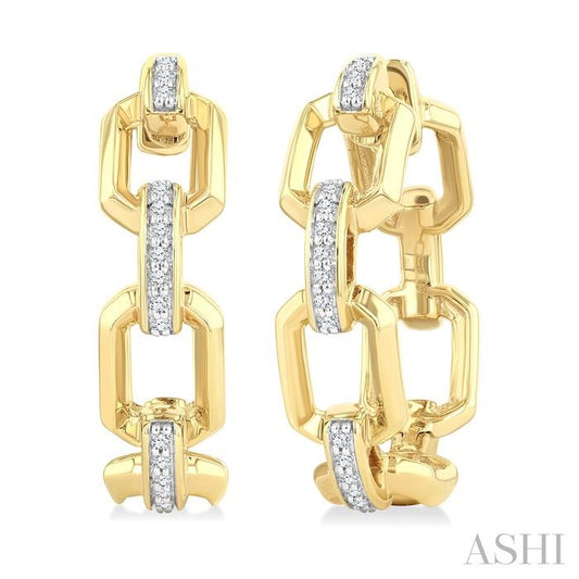 ASHI Bold Octagon Shape Link Diamond Fashion Hoop Earrings 965Z8PPTGERYG-OC