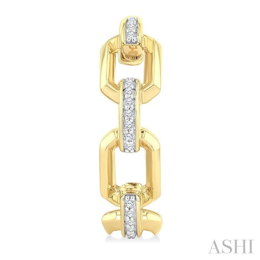 ASHI Bold Octagon Shape Link Diamond Fashion Hoop Earrings 965Z8PPTGERYG-OC