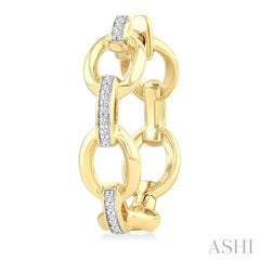 ASHI Bold Oval Shape Link Diamond Fashion Hoop Earrings 965Z8PPTGERYG-OV