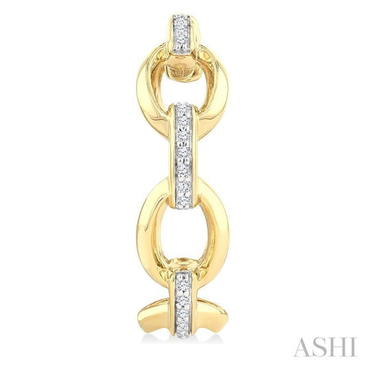 ASHI Bold Oval Shape Link Diamond Fashion Hoop Earrings 965Z8PPTGERYG-OV