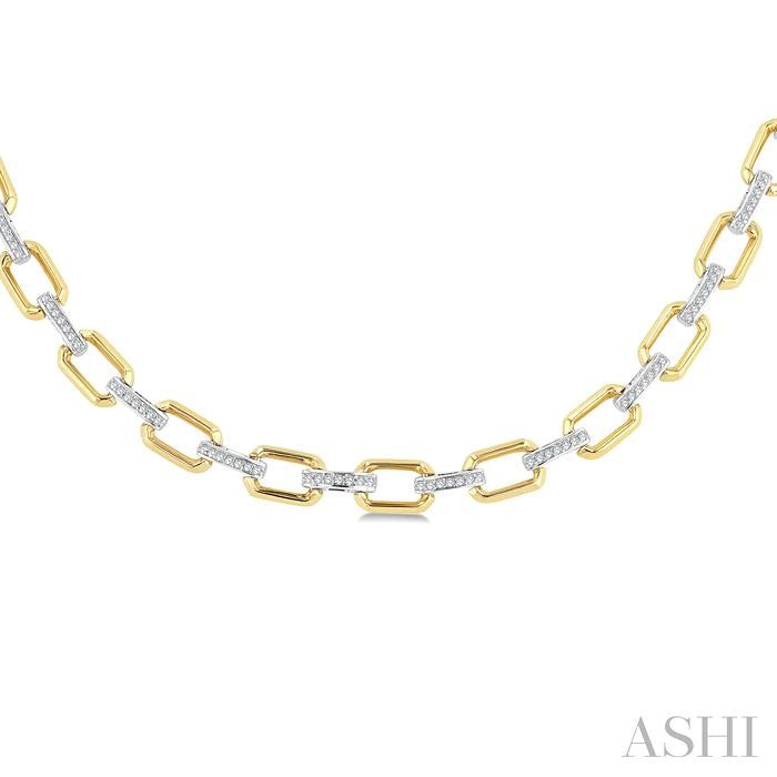 ASHI Bold Octagon Shape Link Diamond Fashion Necklace 965ZHPPTGNKYW-OC