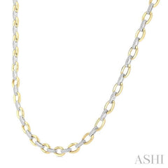 ASHI Bold Oval Shape Link Diamond Fashion Necklace 965ZHPPTGNKYW-OV