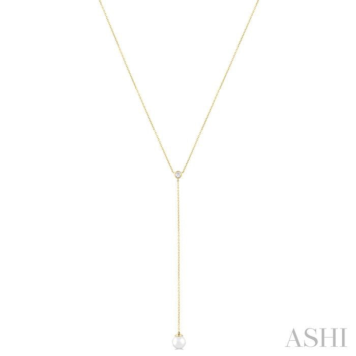 ASHI Pearl & Diamond Lariat Y Necklace 967S0PPFGNKWPYG
