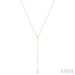 ASHI Pearl & Diamond Lariat Y Necklace 967S0PPFGNKWPYG