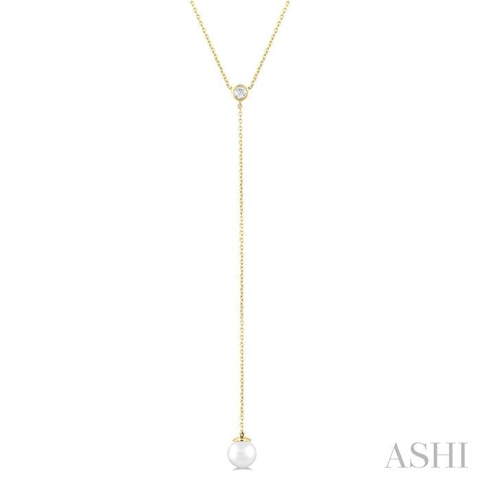 ASHI Pearl & Diamond Lariat Y Necklace 967S0PPFGNKWPYG