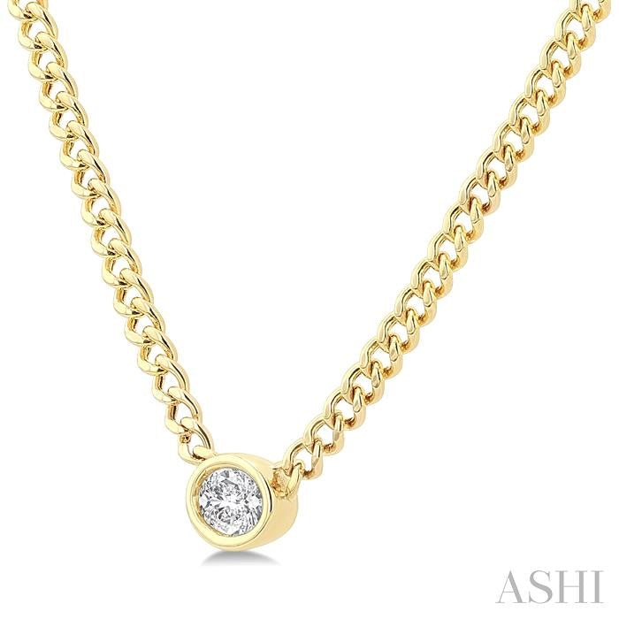 ASHI Oval Shape Curb & Cuban Diamond Fashion Necklace 967Y0PPFGNKYG-OV