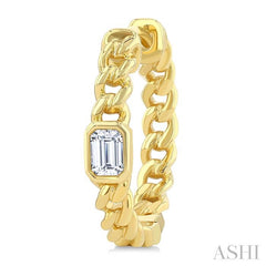 ASHI Emerald Shape Curb Diamond Fashion Hoop Earrings 967Y5PPFGERYG-OC