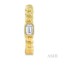 ASHI Emerald Shape Curb Diamond Fashion Hoop Earrings 967Y5PPFGERYG-OC