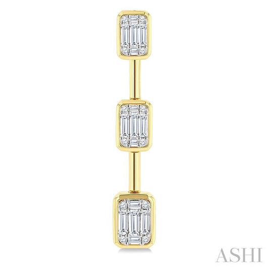 ASHI Fusion Diamond Fashion Earrings 968W2PPFGERYW